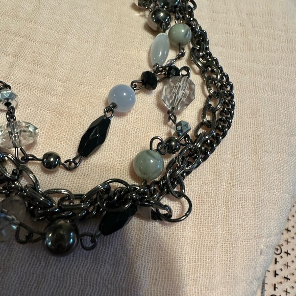 Elegant Multi-Chain Necklace with Black and Silver Accents. Vintage - Picture 2 of 2